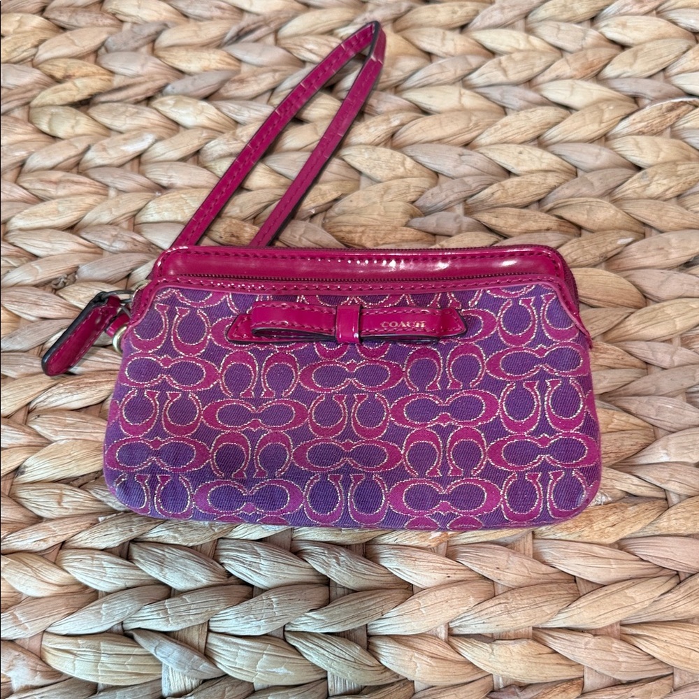 Coach Fuchsia Signature Wristlet